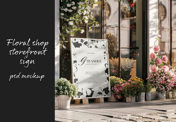Elegant Floral Shop Sign Mockup