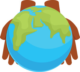 Earth globe held by two hands promoting environmental conservation and global responsibility