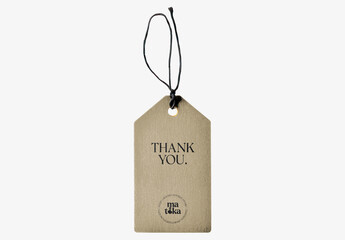 Elegant Thank You Gift Tag Mockup PSD