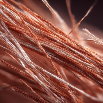 Close-up view of copper wires, intricate details, and textures.