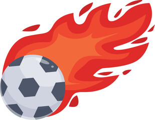 Soccer ball is burning with passion and energy as it flies through the air, creating a dynamic and exciting visual