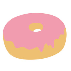 Vector illustration of donut with melting strawberry glazed on the top, perfect for dessert element, complete your food design