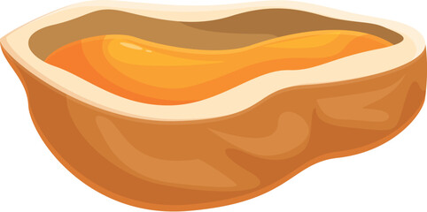 Creamy peanut butter filling half of a peanut shell, creating a visually appealing and delicious treat