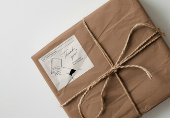 Gift Wrapped With Twine Mockup PSD