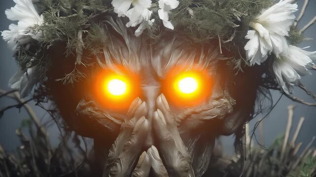 Leshy myth origin: folklore source, mystical shape, creature guardian, natural force, woodland haunt, shapeshifter tale, tree root foot, ancient entity, Slavic realm, wandering soul