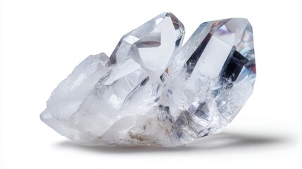 Arctic quartz shard isolated on white background