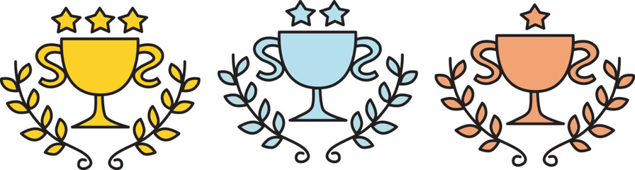 Illustration of trophy. Vector Illustration.