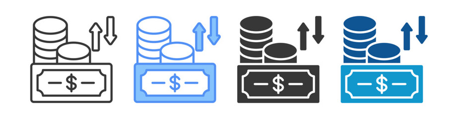 Cashflow Icon Set Multiple Style Collection