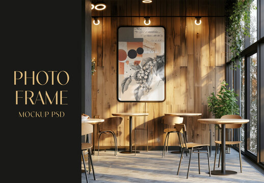 Modern Cafe With Artistic Decor Mockup PSD