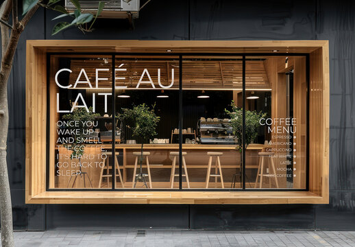 Modern Cafe With Inviting Atmosphere Mockup PSD