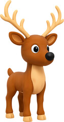 Cute cartoon deer with antlers.