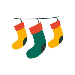 Cartoon Christmas Stockings on String