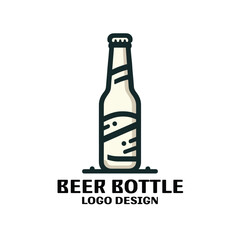 Beer Bottle Vector Logo Design
