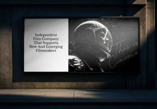 Space Themed Film Company Advertisement Mockup PSD 