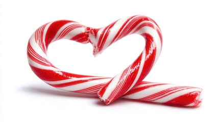 Candy cane heart isolated on white background