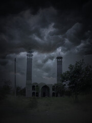 storm clouds over the city