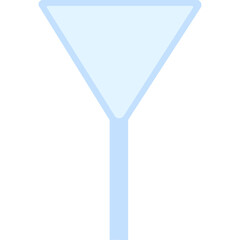 A Simple Light Blue Funnel Graphic Icon With A Transparent Background And A Tall Stem Designed In A Minimalist Flat Style With Soft Edges