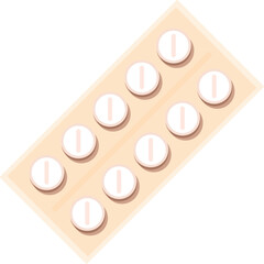 Blister pack showing round, white pills with a central groove, suggesting a method for dividing the dose