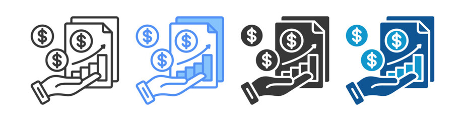 Income Icon Set Multiple Style Collection