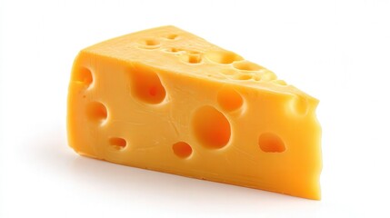 Cheese wedge isolated on white background