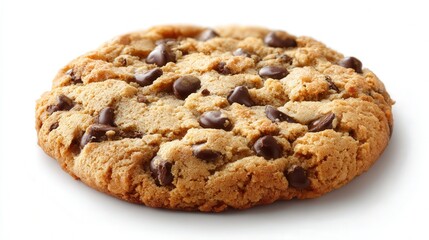 Chocolate chip cookie isolated on white background