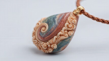 Clay pendant isolated on white background