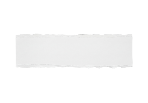 Torn piece of paper isolated on transparent background, rough edge paper scrap for collage and design use PNG