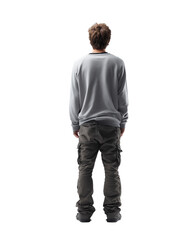Fototapeta premium Casual man with gray sweater and cargo pants isolated