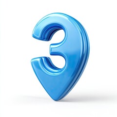 3D rendered blue location pin