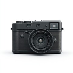 Fototapeta premium A matte black camera, front view