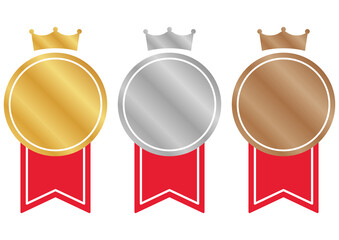 王冠付きの金銀銅メダルセット