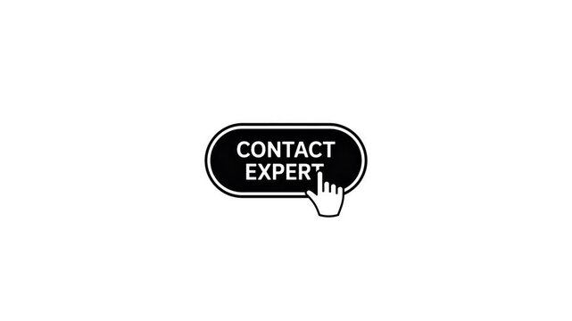Contact Expert Button Click Animation : Smooth UI motion graphic showing interactive expert contact button press effect on white background