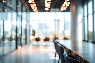 Blurry office interior with natural light