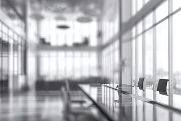 Gray-scale modern office interior