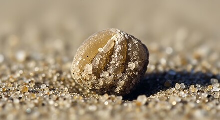 Small sand pellet on beach &mdash; minimalist coastal focus