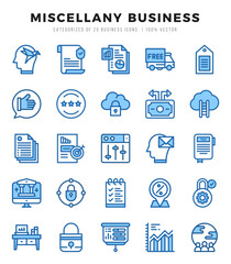 Simple Set of Miscellany Business Related Vector Two Color Icons.