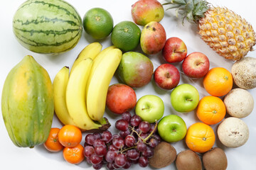 Fresh Seasonal Fruits Arrangement Background.