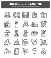 Fototapeta premium Business Planning Icons: A Collection of 25 Essential Strategy Icons