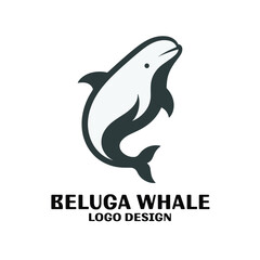 Beluga Whale Vector Logo Design