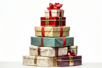 Obraz premium Christmas gift christmas box white background.