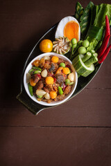 Nam Prik Long Ruea — Traditional Thai Chili Dip with Vegetable Platter (Still Life)