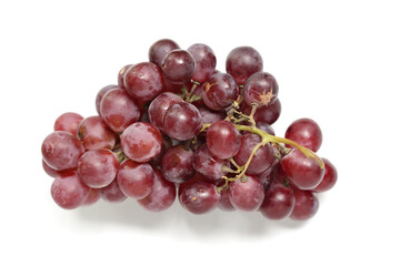 Fresh Purple Grapes Isolated on White Background.