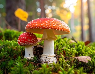 red mushroom in the forest