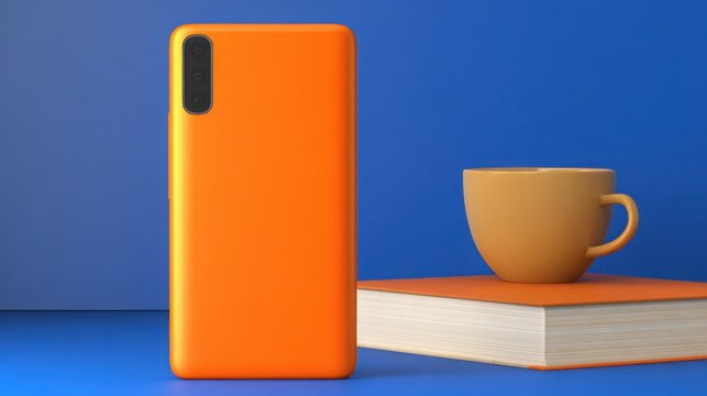 Stylish coffee cup and smartphone in augmented reality scene demonstrating product interaction and design - Powered by Adobe