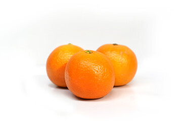 Citrus Orange Fruits on Minimal White Background.