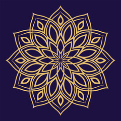Royal Purple Ornamental Vector, Gold Luxury Mandala