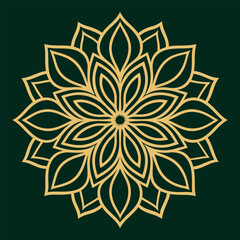 Timeless Ornamental Symmetry Design, Gold Luxury Mandala