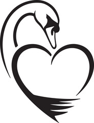  elegant swan heart icon this graceful design combines the beauty of a swan with the symbol of love, creating a romantic and sophisticated image