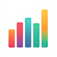 Colorful bar graph on white background