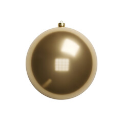 Golden Christmas Bauble on Transparent Background